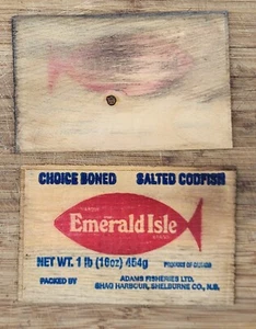 COD Fish Box Lid Only Emerald Isle Brand Shag Harbour Shelburne Nova Scotia - Picture 1 of 1