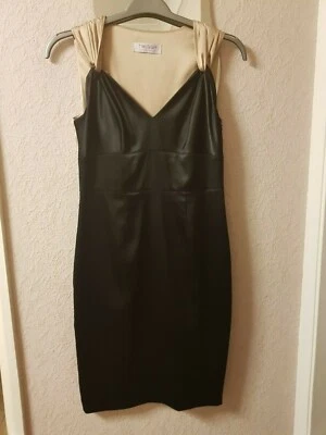  Twiggy Collection Satin Dress Black & Gold Size 12 - Image 1 of 4