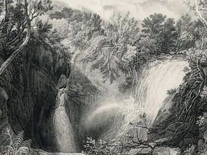 c1879 Antiker Druck Yorkshire Chapel-le-Dale WEATHERCOTE CAVE von J.M.W. Wender - Bild 1 von 3