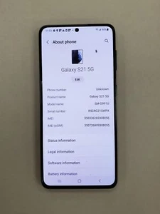 Samsung Galaxy S21 5G SM-G991U 128 GB Gris Desbloqueado *Leer** - Imagen 1 de 5