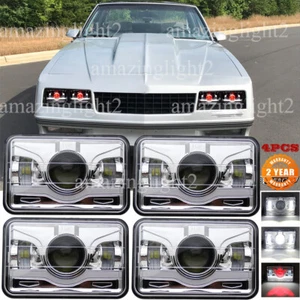 4pc 4x6'' LED Headlights Hi/Lo DRL Fit Chevrolet Monte Carlo 1980-1988 El Camino - Picture 1 of 12