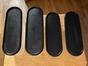 Tupperware Modular Mates óvalos 1 y 2 (juego de 2 cada uno) transparente con tapas negras - Imagen 1 de 12