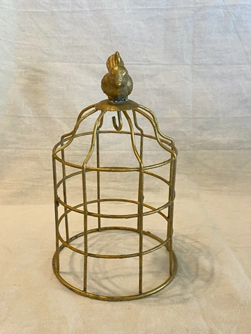Gold color metal Bird Cage, Cloche, Home Decor Cover