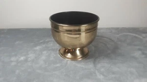 Vintage 1985 FTDA Footed Brass Planter Bowl Flower Pot & Plastic Liner ~Holland~ - Picture 1 of 12