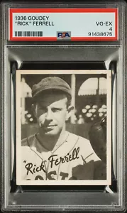 1936 GOUDEY GUM BASEBALL RICK FERRELL CENTERED NO CREASES CRISP PSA 4 VG-EX ++ - Picture 1 of 2