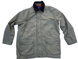 Izod Mens Field Utility Jacket Work Coat Khaki Canvas Lining Snap and Zipper XXL - Picture 1 of 12