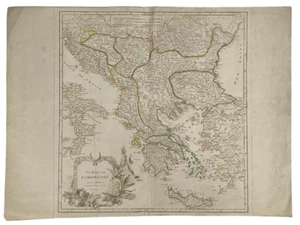 Turquie Europeenne 1757 Vaugondy Map of European Turkey, Greece and the Balkans - Picture 1 of 12