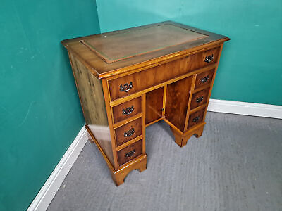 An Antique Style Yew Wood Leather Topped Knee Hole Desk ~Delivery Available~ • 167.54£