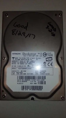 HGST Deskstar 7K80 HDS728080PLA380 80GB Internal 7200RPM 3.5" (0A31048) HDD - Image 1 of 2