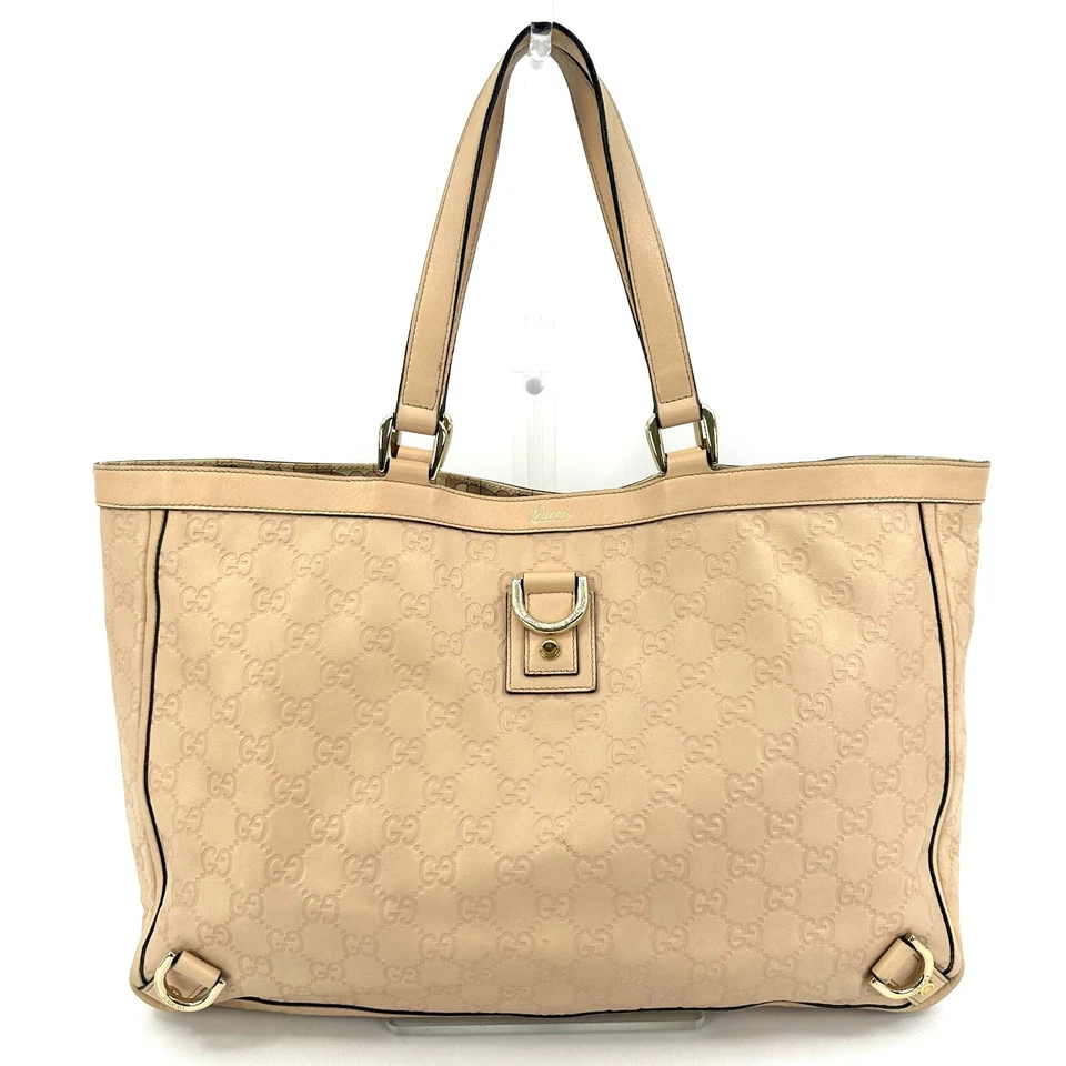 Auténtico Bolso de Mano GUCCI Ssima Abbey Cuero Beige Foto 1 de 4