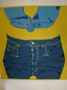 Retro Pop Art Sexy Groovy 1970’s Levi’s & Halter Top Print 9 / 15 Signed Limited - Picture 1 of 8
