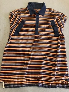 Fossil Polo Shirt Mens Extra Large Retro Stripe Tennis Collar Knit Casual - Picture 1 of 4