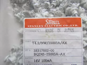 10 piezas T4.2/NW/35003A/AX STANLEY LÁMPARA BASE INCANDESCENTE 14V 100mA BQ245-35003A - Imagen 1 de 2