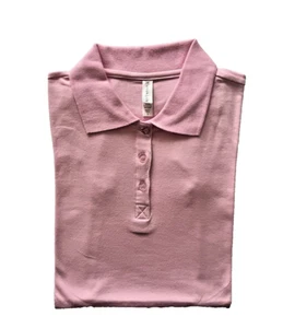 School Uniform Pink Collar Polo Shirt Girls Juniors - Small - NWOT - Picture 1 of 3