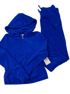JUICY COUTURE Y2K Hooded Terry Cloth Tracksuit - Blue Splash - M - NWT - Picture 1 of 4