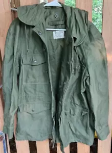 Vintage US Air Force Vietnam Field Jacket Sateen Hood Med MACK ANGEL Thunderbird - Picture 1 of 6