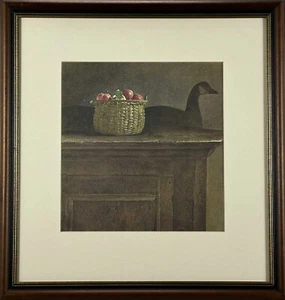 Andrew Wyeth Wolf Rivers Print Framed Matted Signed Apple Basket Duck Decoy - Picture 1 of 11