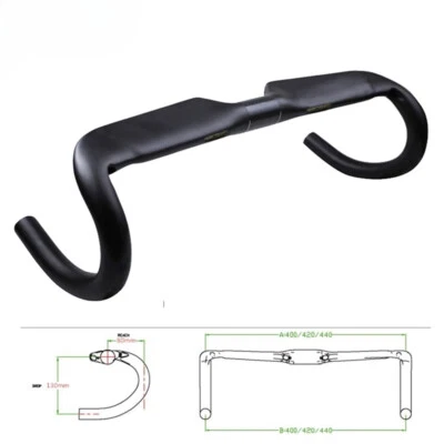 Carbon Fiber Handlebar for Road Bike 31.8MM 400/420/440mm UD Matte Bent Bar - Image 1 of 4