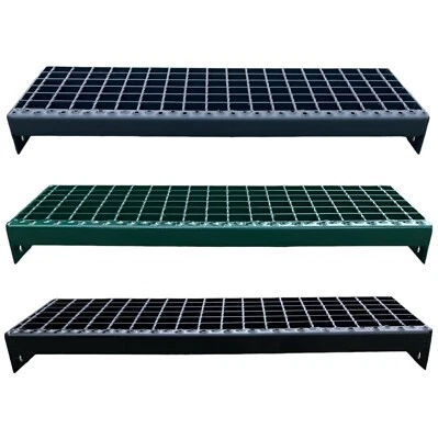 Metallstufe verzinkt Gitterroststufen Treppenstufen 600-1000x270mm Farbwahl - Bild 1 von 4