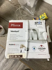 Pfister Set Centrale Rubinetto Lavabo Bagno Kit Nichel Spazzolato 2 Manici 3 Fori 4" - Foto 1 di 5