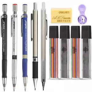 Set Matite Meccaniche Fornitura Scuola Ricarica Piombo Automatica Schizzo Strumento Cancelleria - Foto 1 di 36