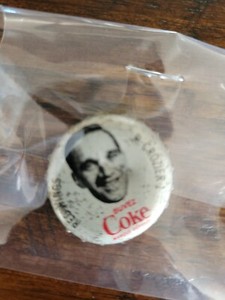 1964-65 COCA-COLA COKE BOTTLE CAP WITH CORK ROGER CROZIER DETROIT RED WINGS 