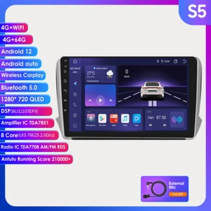 10" Android 12 Autoradio Carplay GPS Navi WIFI DAB+ für Peugeot 2008/208 4+64GB - Bild 1 von 11