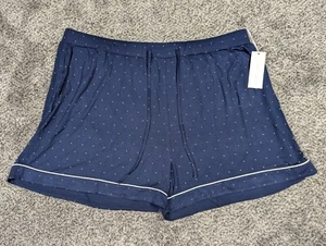 Cozy Earth Shorts Womens XXXL 3XL Blue Mini Dot Bamboo Stretch Knit Pajamas NEW - Picture 1 of 12
