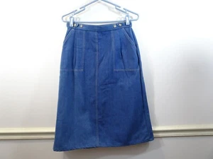 Vintage Levi's Women's 28"-28" Waist Denim Jean True Wrap Around Skirt Size 14 - Picture 1 of 8
