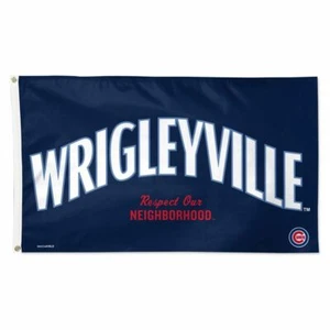 CHICAGO CUBS WRIGLEYVILLE RESPECT OUR NEIGHBORHOOD 3'X5' DELUXE FLAG WINCRAFT - Picture 1 of 1