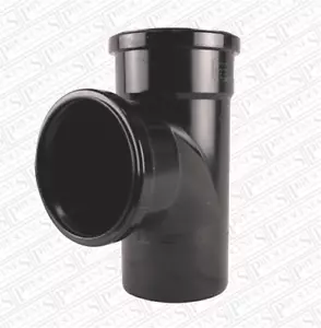Tubo per suolo in PVC ramo a T 110 mm - nero doppia presa Compact Soil Tee - Foto 1 di 3