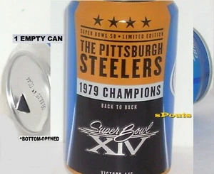 2015 EMPTY BEER CAN 1979 SUPER BOWL PITTSBURGH STEELERS BUD LIGHT NFL FOOTBALL X - Picture 1 of 7