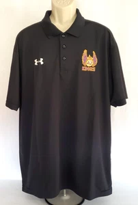 Under Armour Heat Gear Polo Men's Size 2XL Loose Fit Black AZ Kings Short Sleeve - Foto 1 di 11