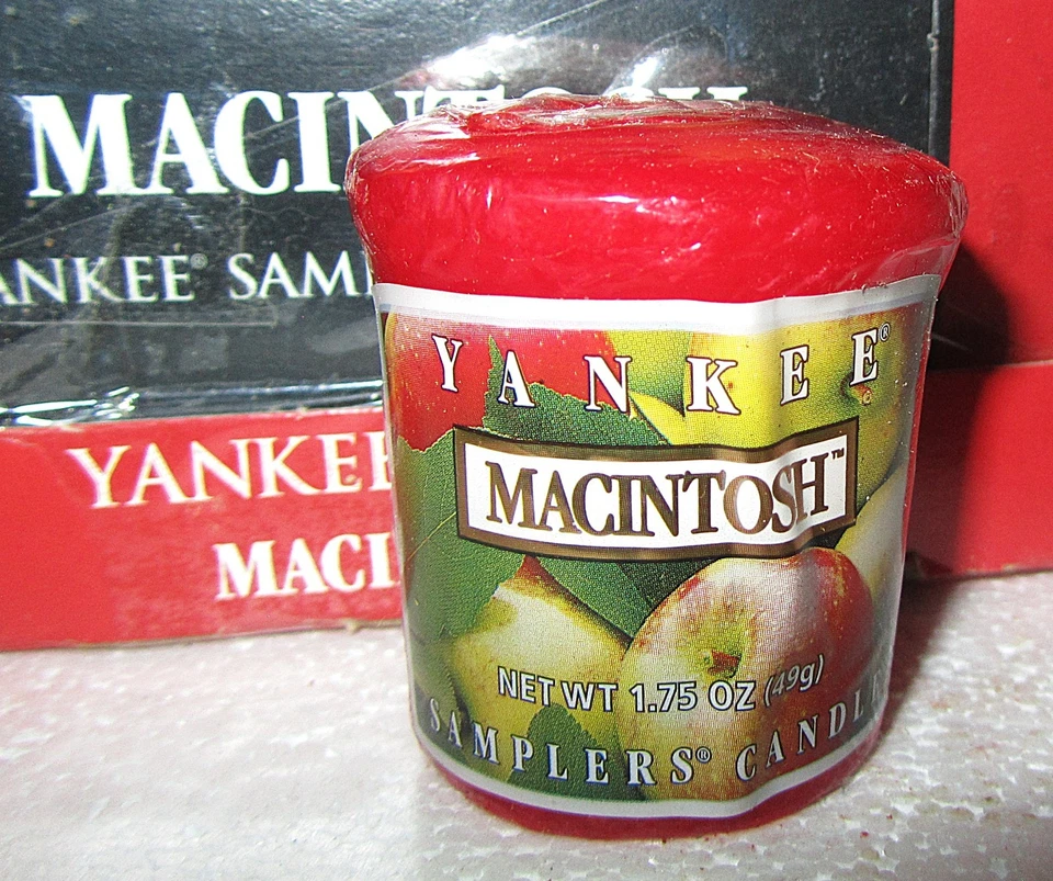 LOT OF 6 Retired Yankee Candle "MACINTOSH"  Fruit ~ Votives ~ RARE ~ NEW - Image 1 of 1