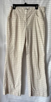 Pantalones de vestir Y2K Chadwicks para mujer blanco/crema a rayas talla 12T Foto 1 de 4