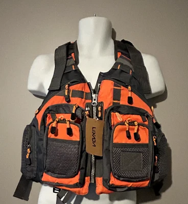 Lixada Fly Fishing Vest Jacket Breathable Polyester Mesh Flotation Inserts NWT - Image 1 of 4