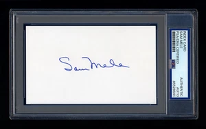 SAM MELE SIGNED MINT INDEX CARD PSA/DNA MINNESOTA TWINS MANAGER BOSTON RED SOX - Picture 1 of 1