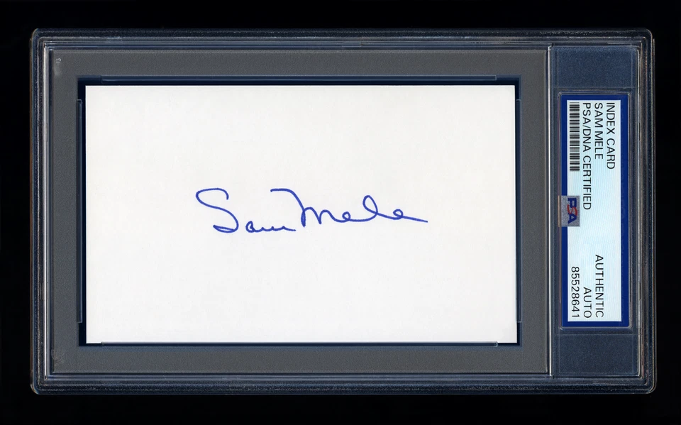 SAM MELE SIGNED MINT INDEX CARD PSA/DNA MINNESOTA TWINS MANAGER BOSTON RED SOX - Image 1 of 1