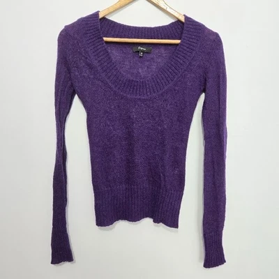 Express Womens Purple Y2K Wool Alpaca Blend Sweater Size XS Luxury Stretch Light - Image 1 of 4