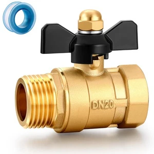 Garden Hose Brass Shut Off Valve Full Flow, No Restricted-Flow Water Shut-Off... - Picture 1 of 6