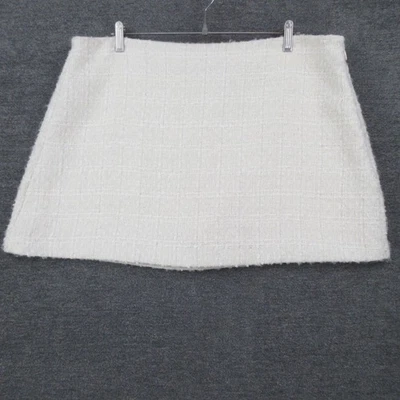 Pantalón Corto Abercrombie Fitch Mujer XL Scarlett Tweed Mini Marfil Foto 1 de 4