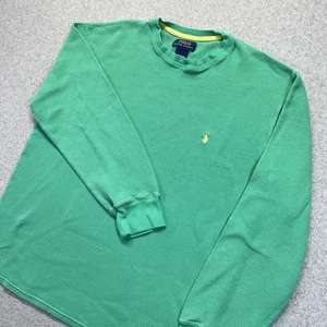 Polo Ralph Lauren Thermohemd Herren XL türkis langarm Waffelstrick gelb Pony - Bild 1 von 8