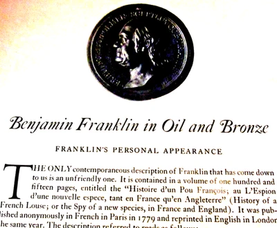 1926 FIRST & LIMITED EDITION Pictures of Paintings, etc.  BENJAMIN FRANKLIN - Image 1 of 4