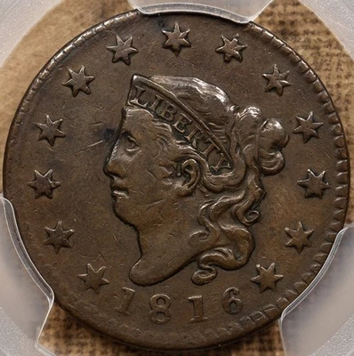 1816 N.9 Matron Head Large cent, PCGS VF25, pleasing original DavidKahnRareCoins - Image 1 of 4