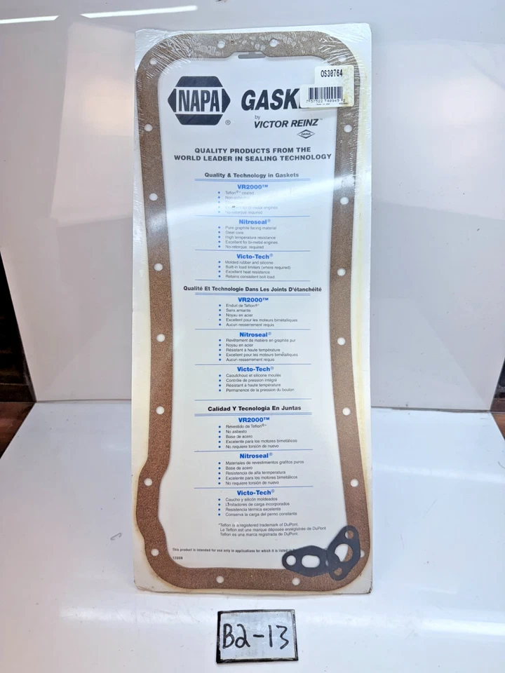Juego de juntas de cárter de aceite NAPA vintage nuevo de colección OS30764 1957 - 1977 Ford 332-428 B2-13 Foto 1 de 4