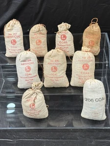 ORIGINAL LIONEL  206 & 207  COAL IN CLOTH BAG - POSTWAR - LOT OF 7 TOTAL - Picture 1 of 1