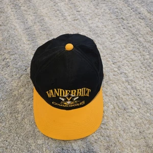 Vintage Vanderbilt Commodores Hat Black Yellow Snapback 80s Cap 1984 - Picture 1 of 5