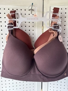 NWT Danskin T-Shirt Bras Underwire DS7870 Size 40D Brown Tones 3 Pack - Picture 1 of 5