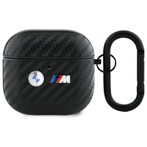 BMW BMA4WMPUCA2 Apple AirPods 4 Custodia Carbonio Doppio Metallo Logo Nero - Foto 1 di 3