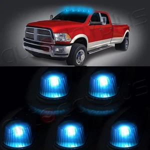 5X Clear Lens Running Cab Marker Light + Ice Blue LED Bulb for Ford Pickup Truck - Picture 1 of 9